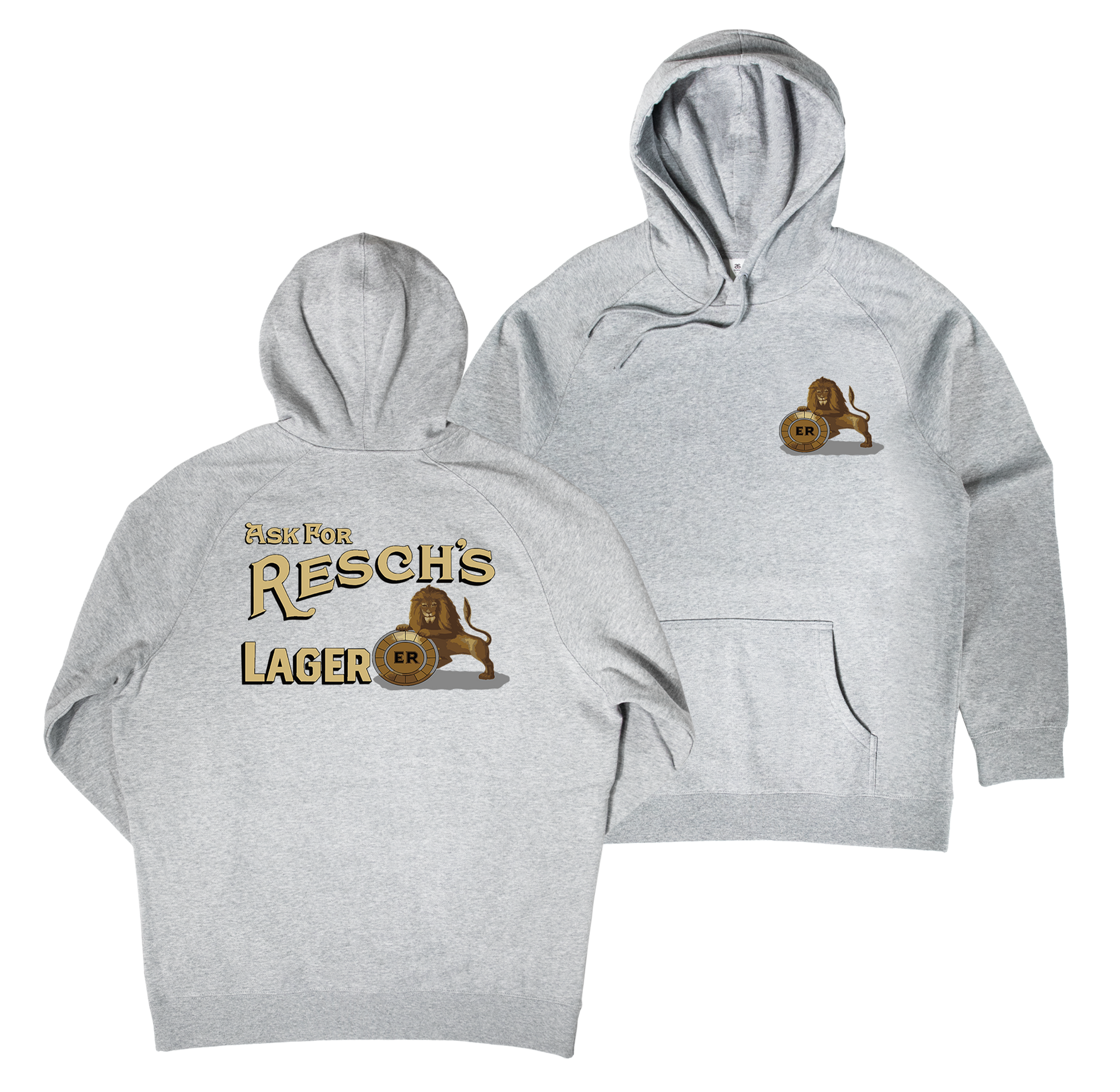 Lions Lager Hoodie — Grey Marle