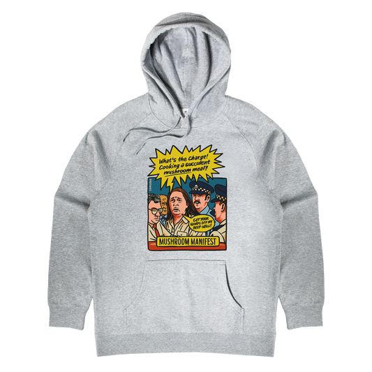 Mushroom Manifest Hoodie Grey