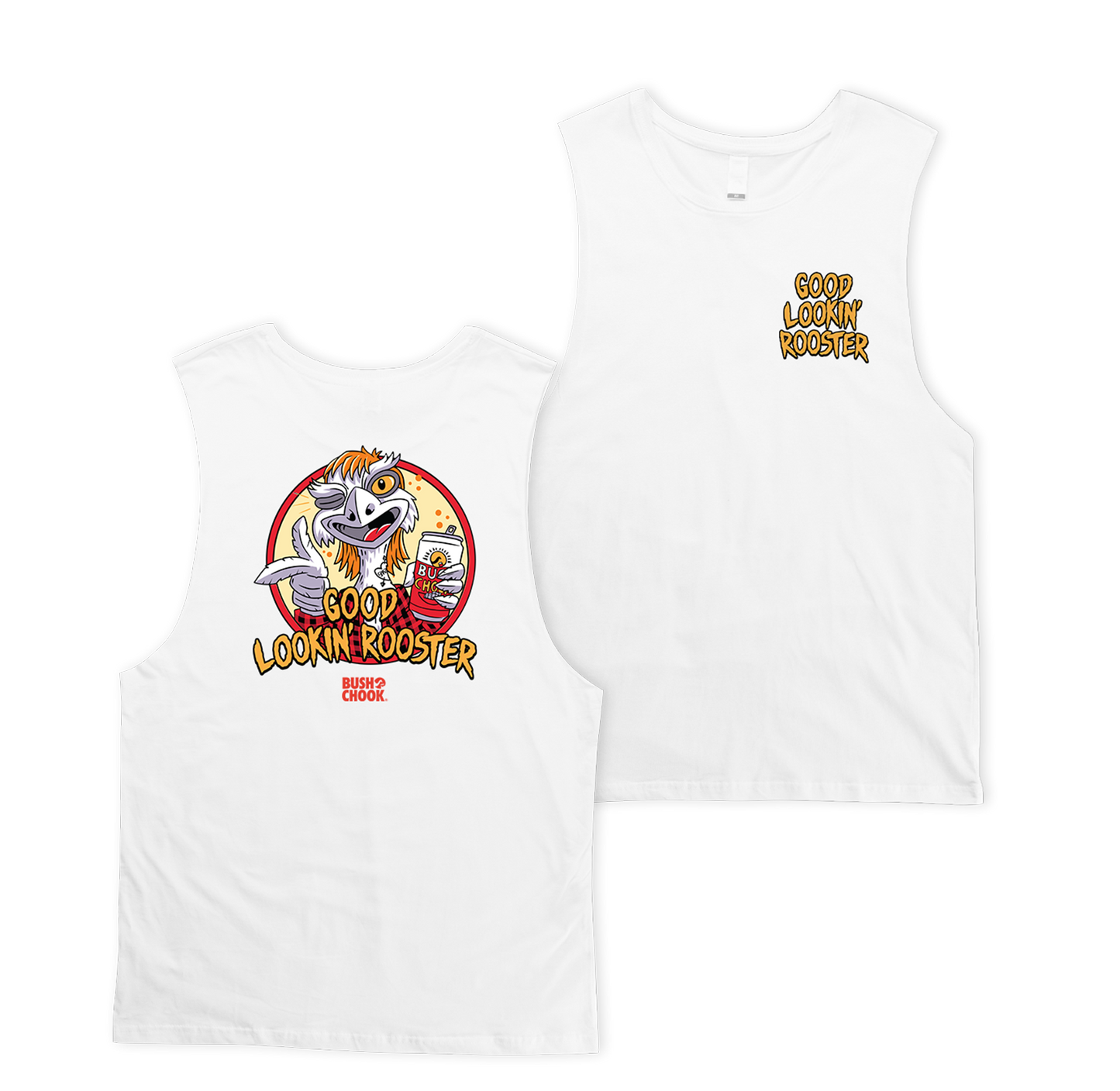 Good Lookin' Rooster Muscle White