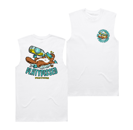 Platypissed 2 Muscle Tee White