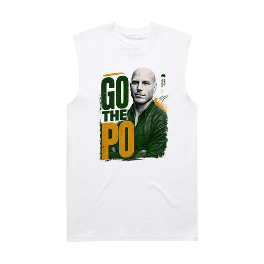Go The Po Muscle Tee White