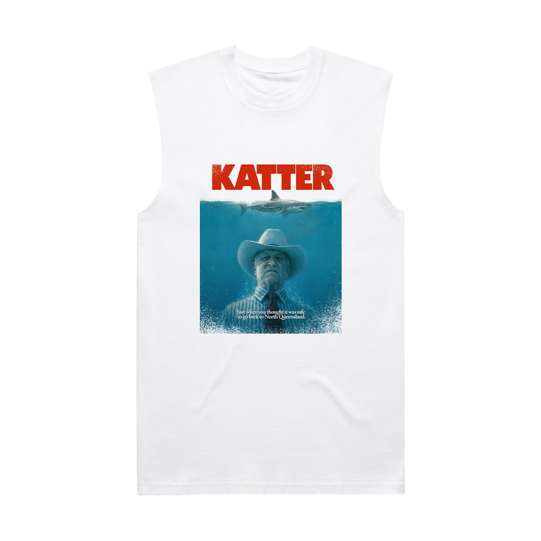 Katter Jaws Muscle Tee White