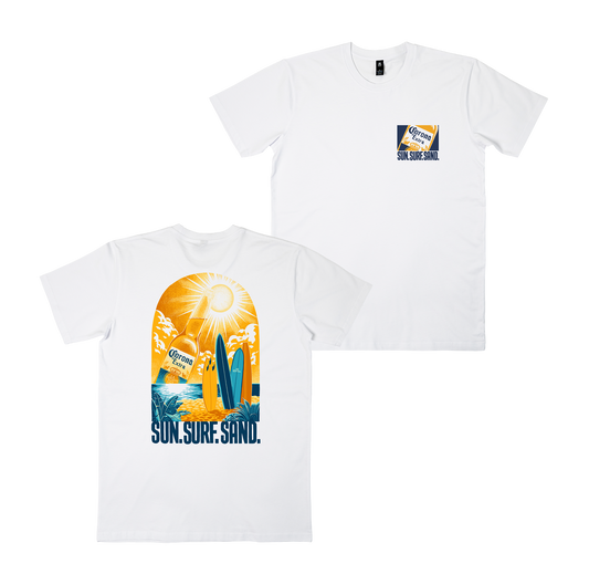 Sun Surf Sand Tee White
