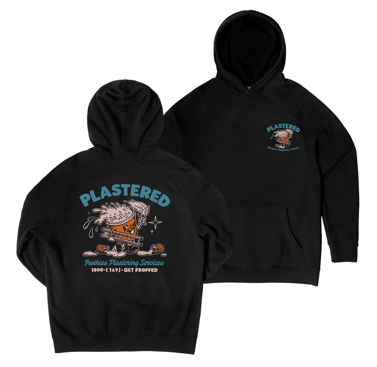 Plastered Hoodie Black