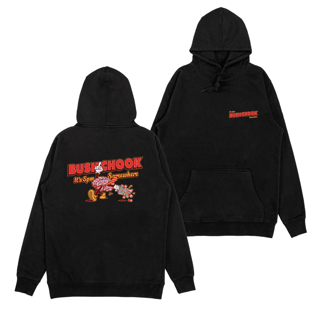 5pm Somewhere Hoodie Black Hoodie Bush Chook