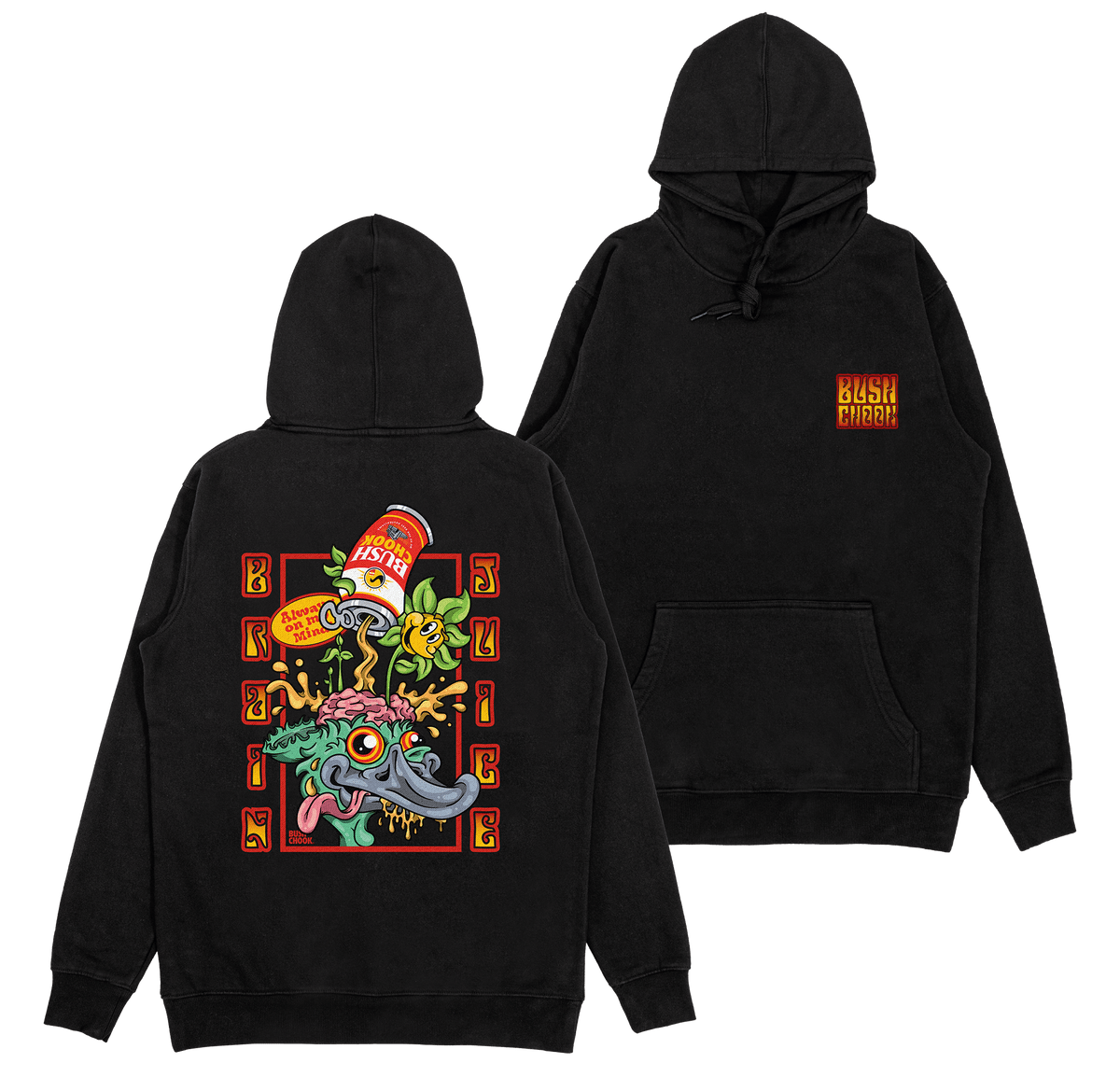 Brain Juice Hoodie Black Hoodie Bush Chook