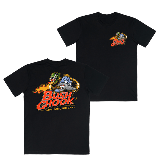 Brass Chook Tee Black T-Shirts Bush Chook