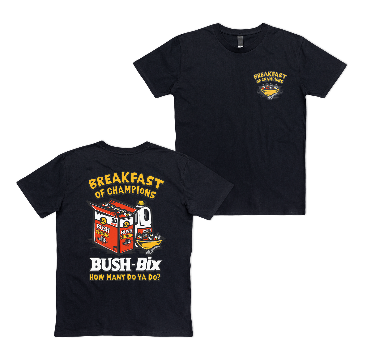 Bush-Bix Tee Black T-Shirt Bush Chook