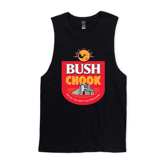 Bush Chook Muscle Tee Black Muscle Bush Chook