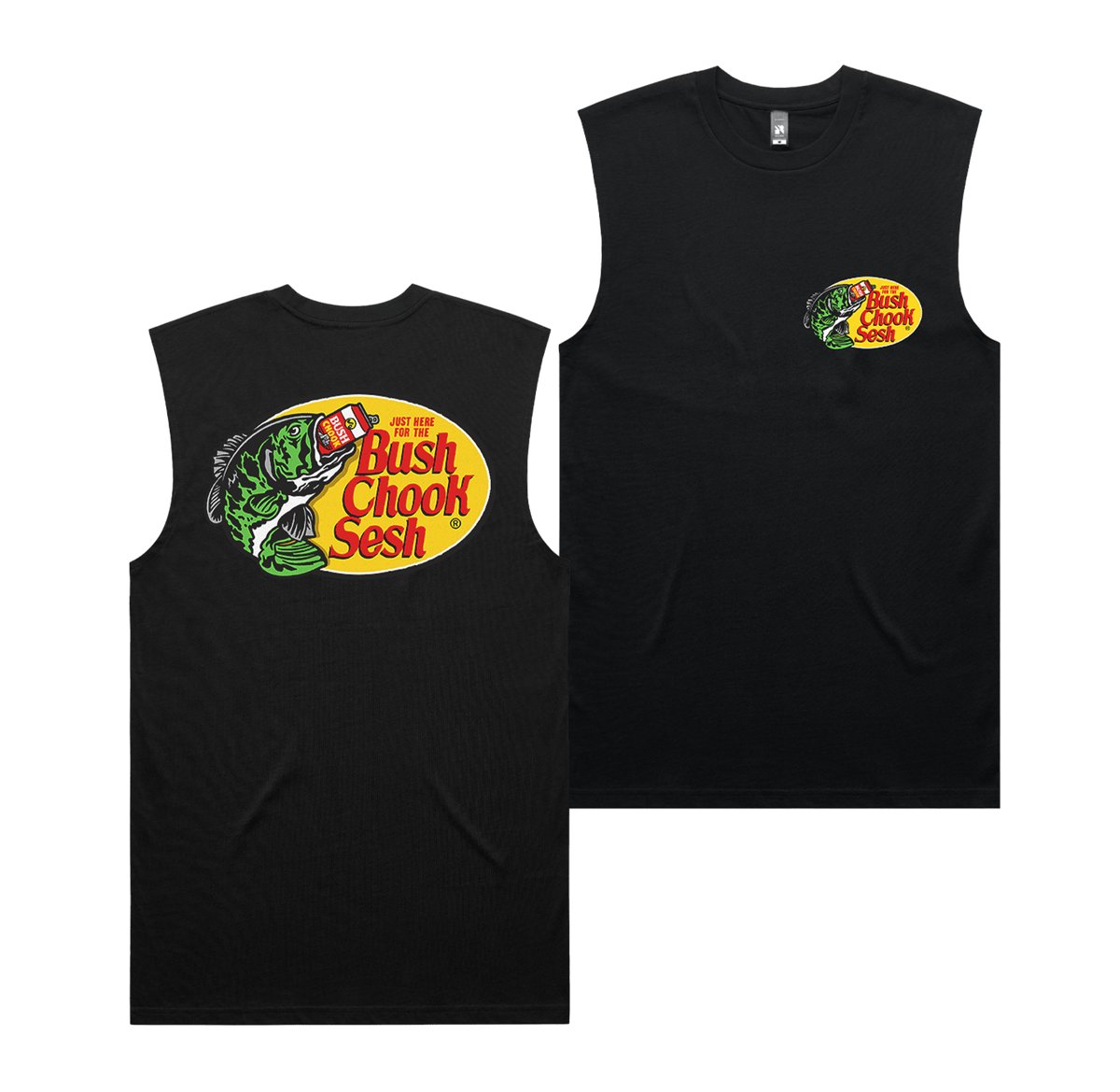 Bush Pro Muscle Tee Black Muscle Bush Chook
