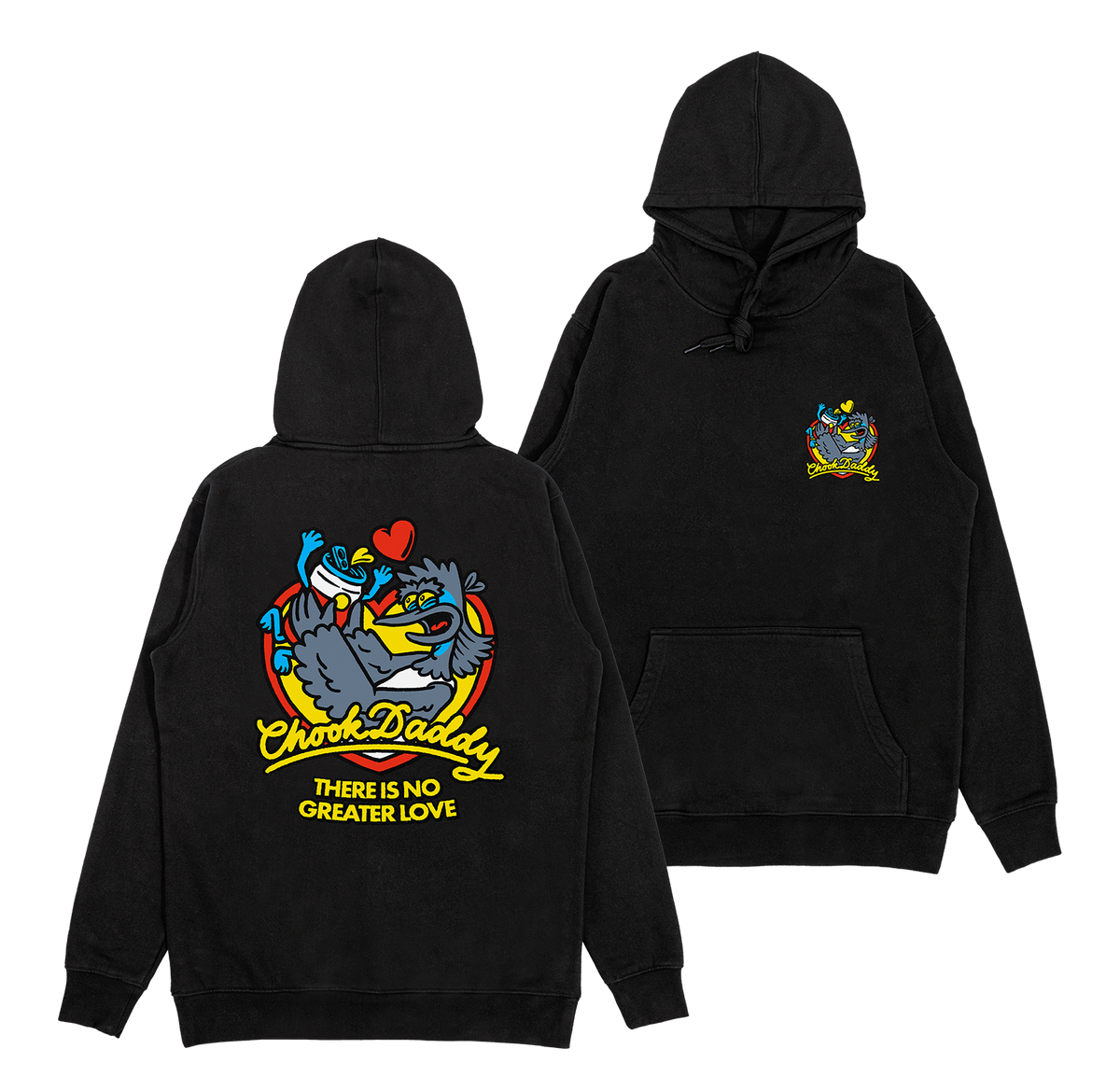 Chook Daddy Hoodie Black Hoodie Bush Chook