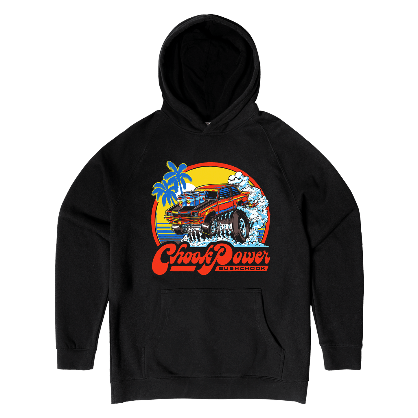 Chook Power Hoodie Black Hoodie Bush Chook