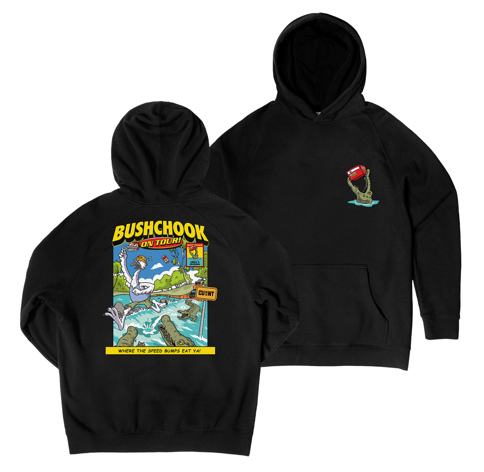 Chooks on Tour: Cahills Crossing Hoodie Black Hoodie Bush Chook
