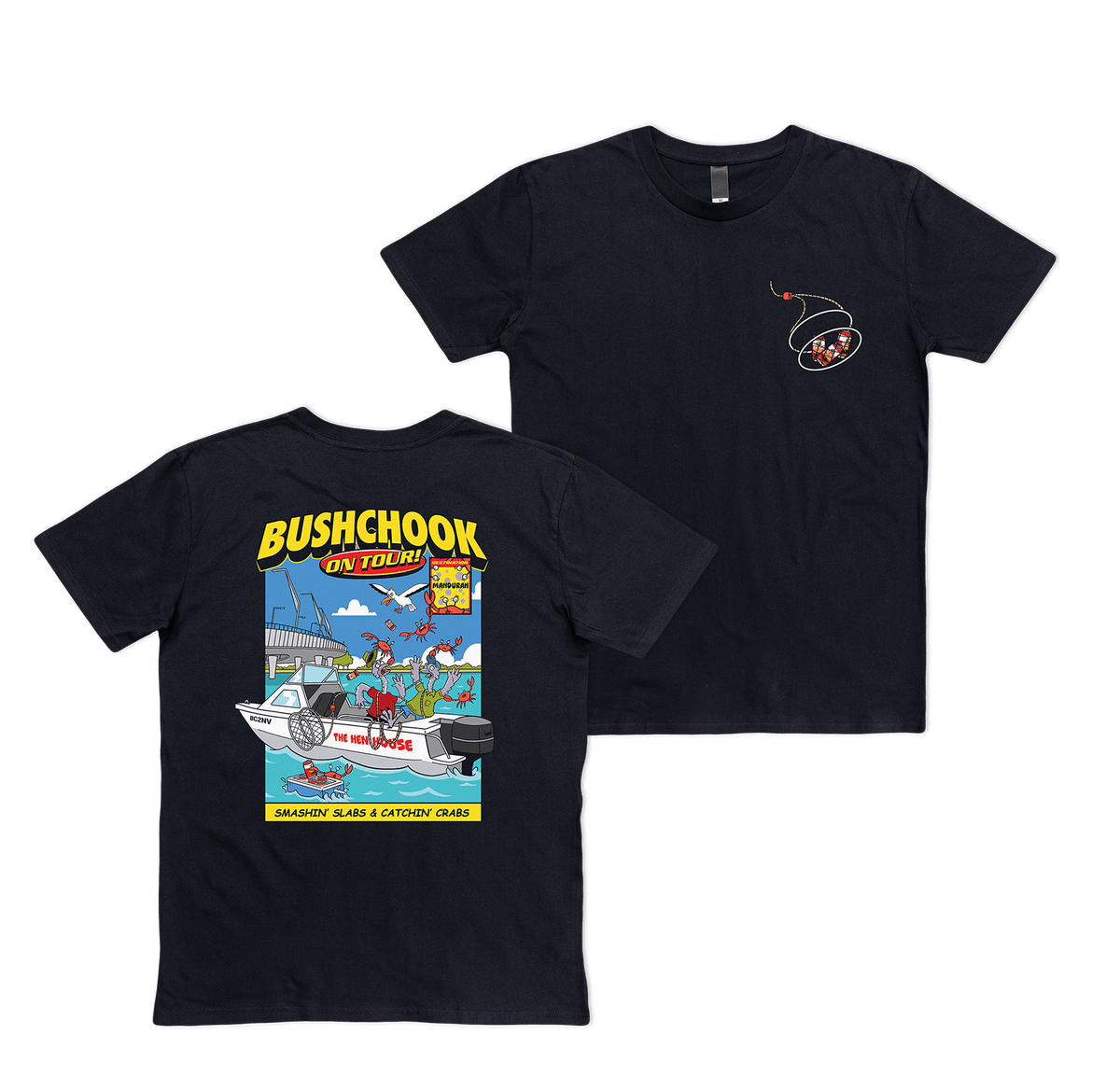 Chooks On Tour: Mandurah Tee Black T-Shirt Bush Chook