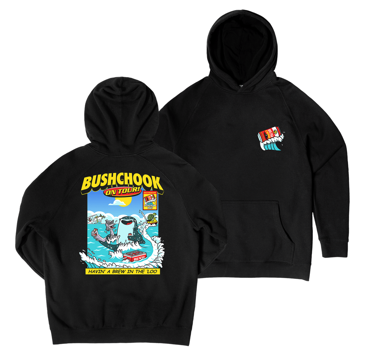 Chooks On Tour: Wheatbelt Hoodie Black Hoodie Bush Chook