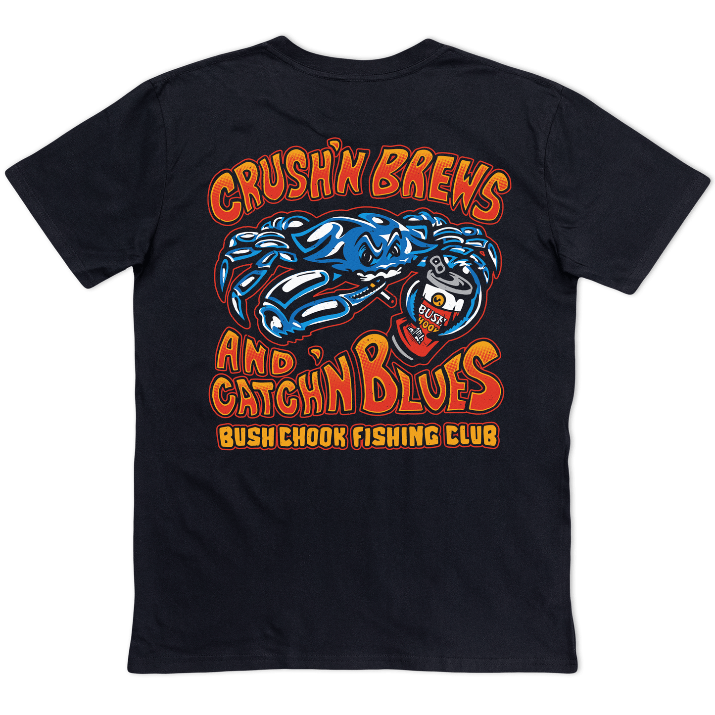 Crush'n Brews Tee Black T-Shirt Bush Chook