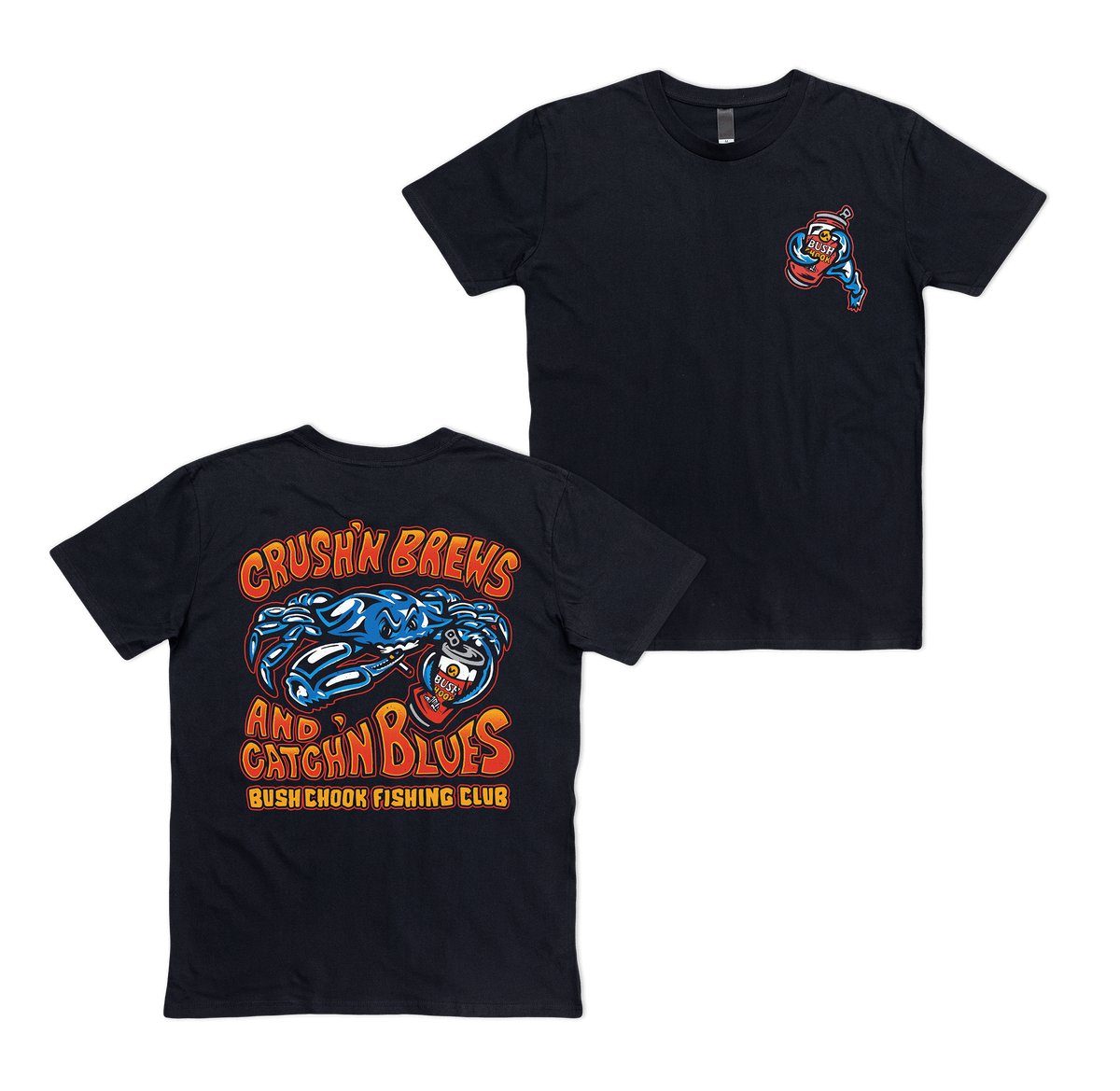 Crush'n Brews Tee Black T-Shirt Bush Chook