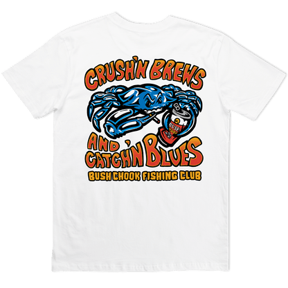 Crush'n Brews Tee White T-Shirt Bush Chook