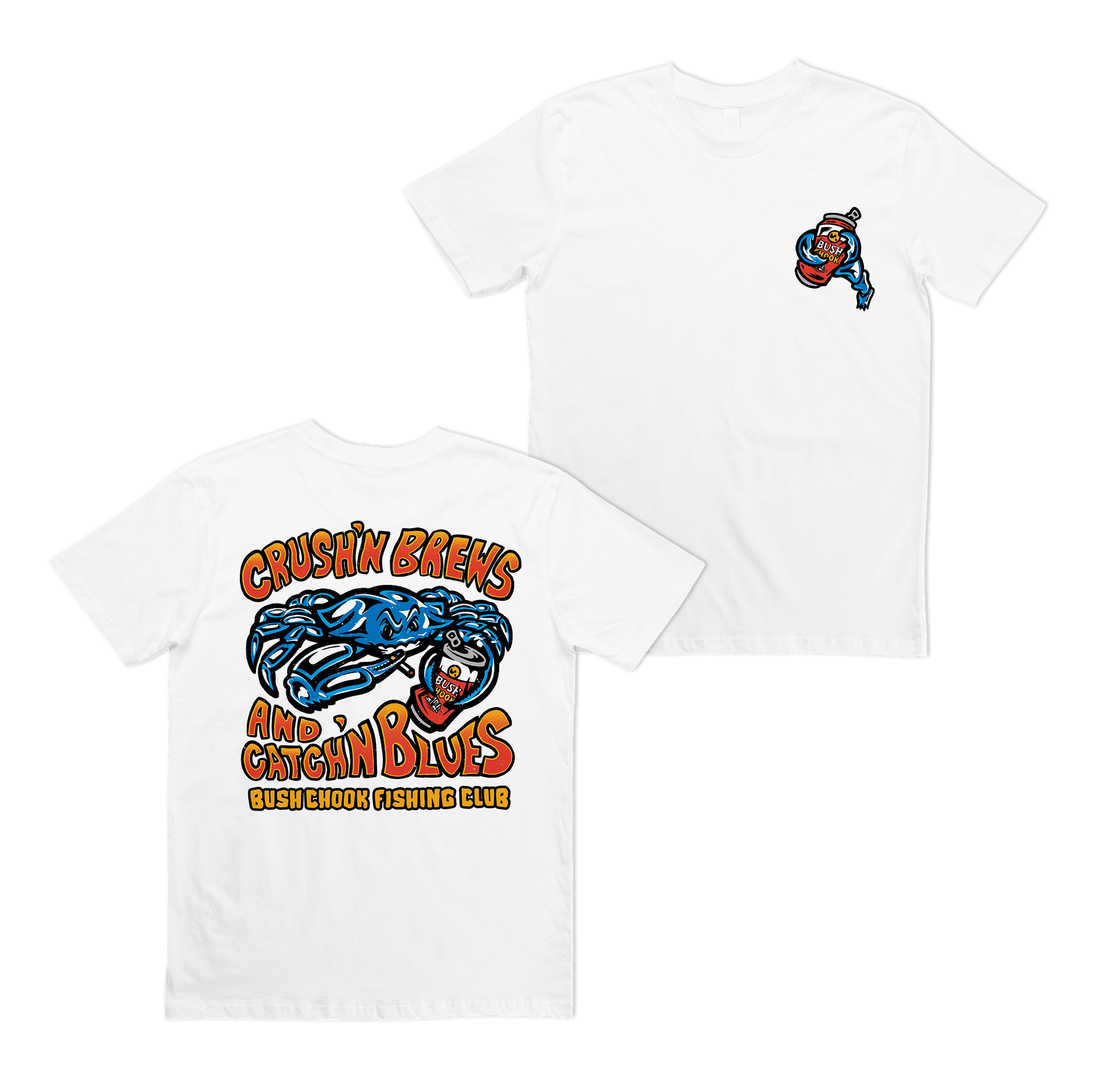 Crush'n Brews Tee White T-Shirt Bush Chook
