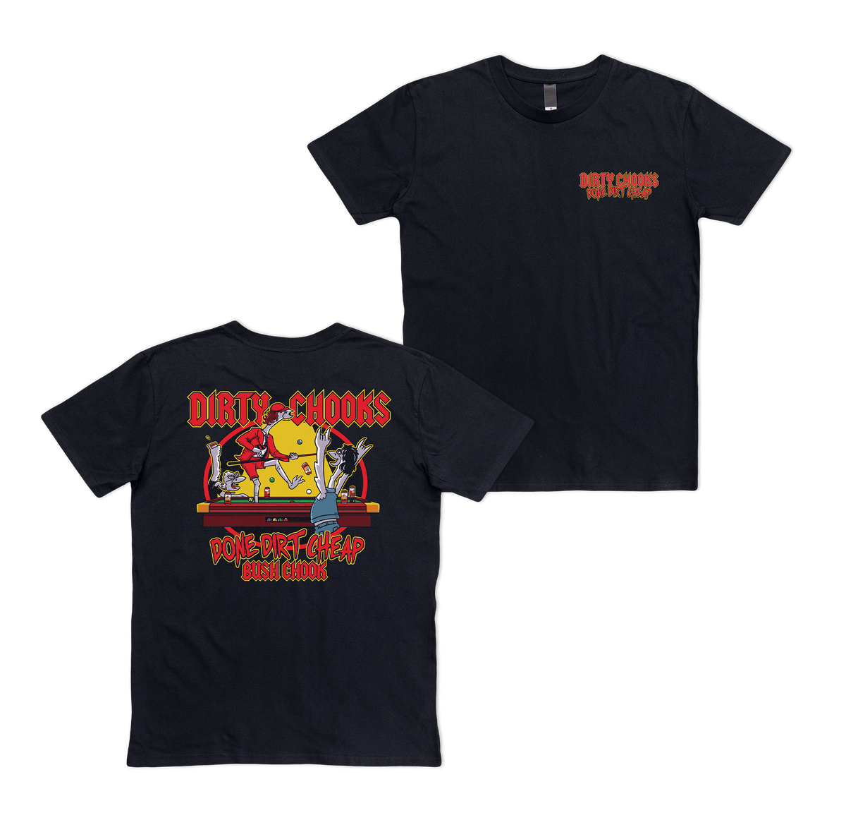 Dirty Chooks Tee Black T-Shirt Bush Chook