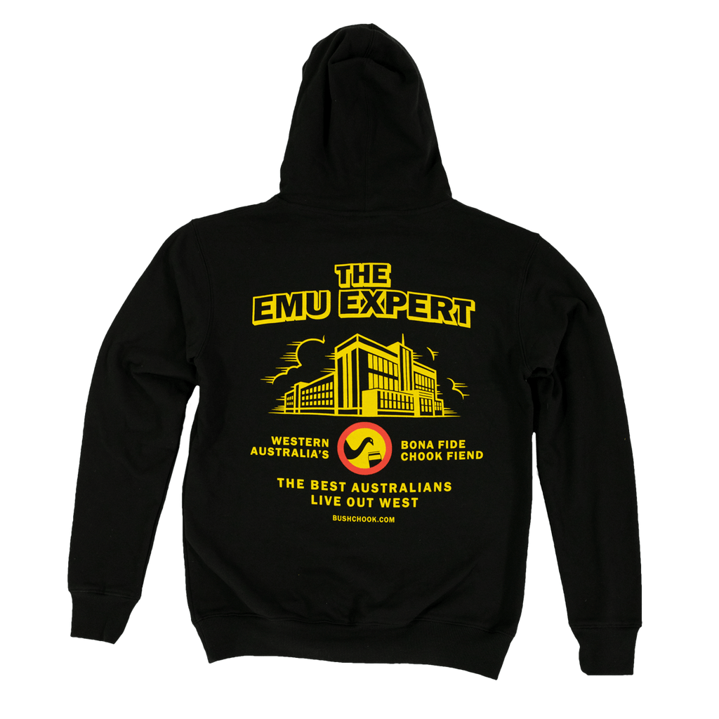 Emu Expert Hoodie Black Hoodie Bush Chook