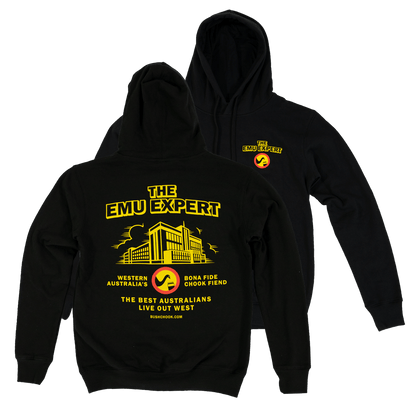 Emu Expert Hoodie Black Hoodie Bush Chook