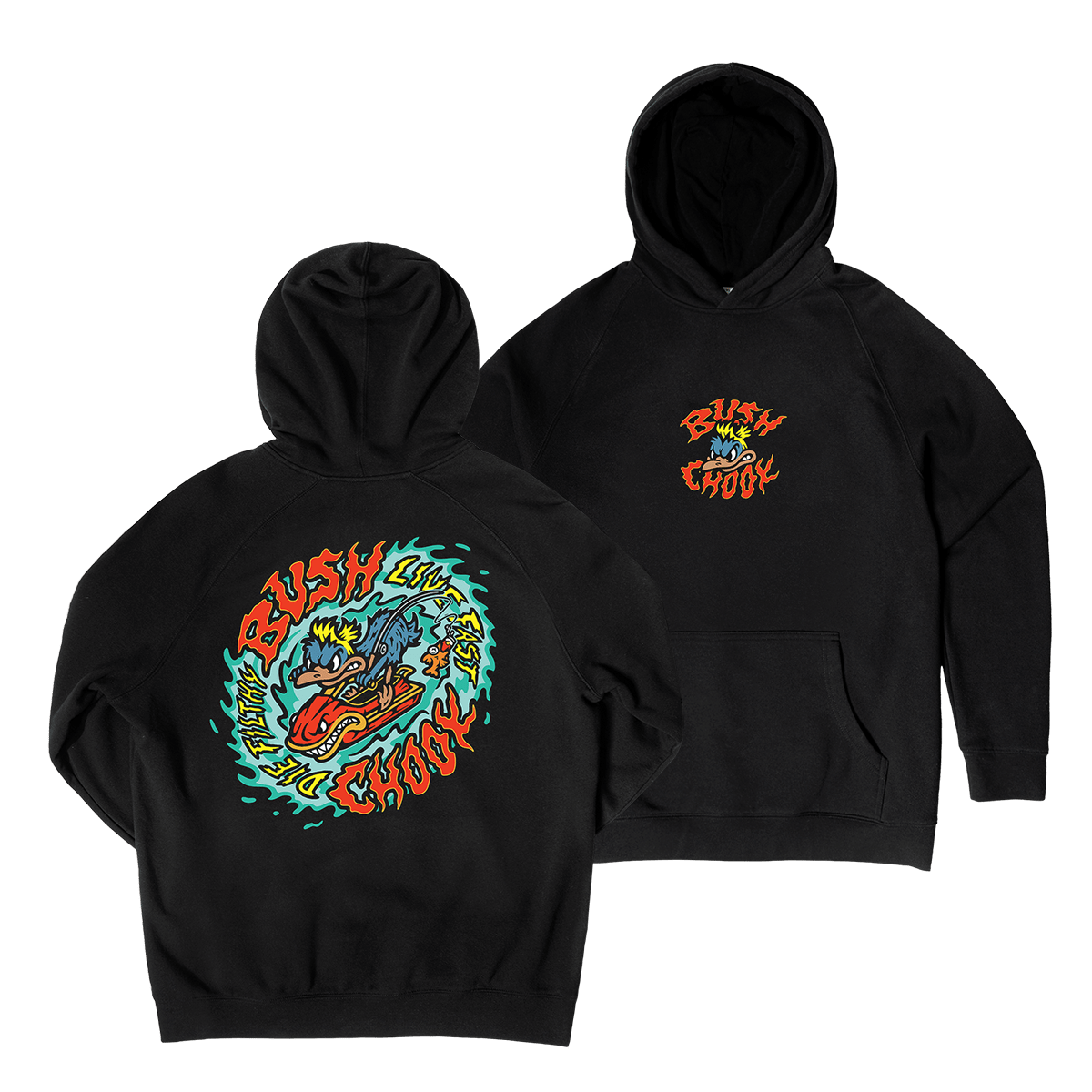 Fast & Filthy Hoodie Black Hoodie Bush Chook