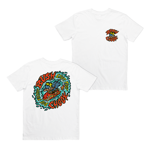 Fast & Filthy Tee White T-Shirt Bush Chook