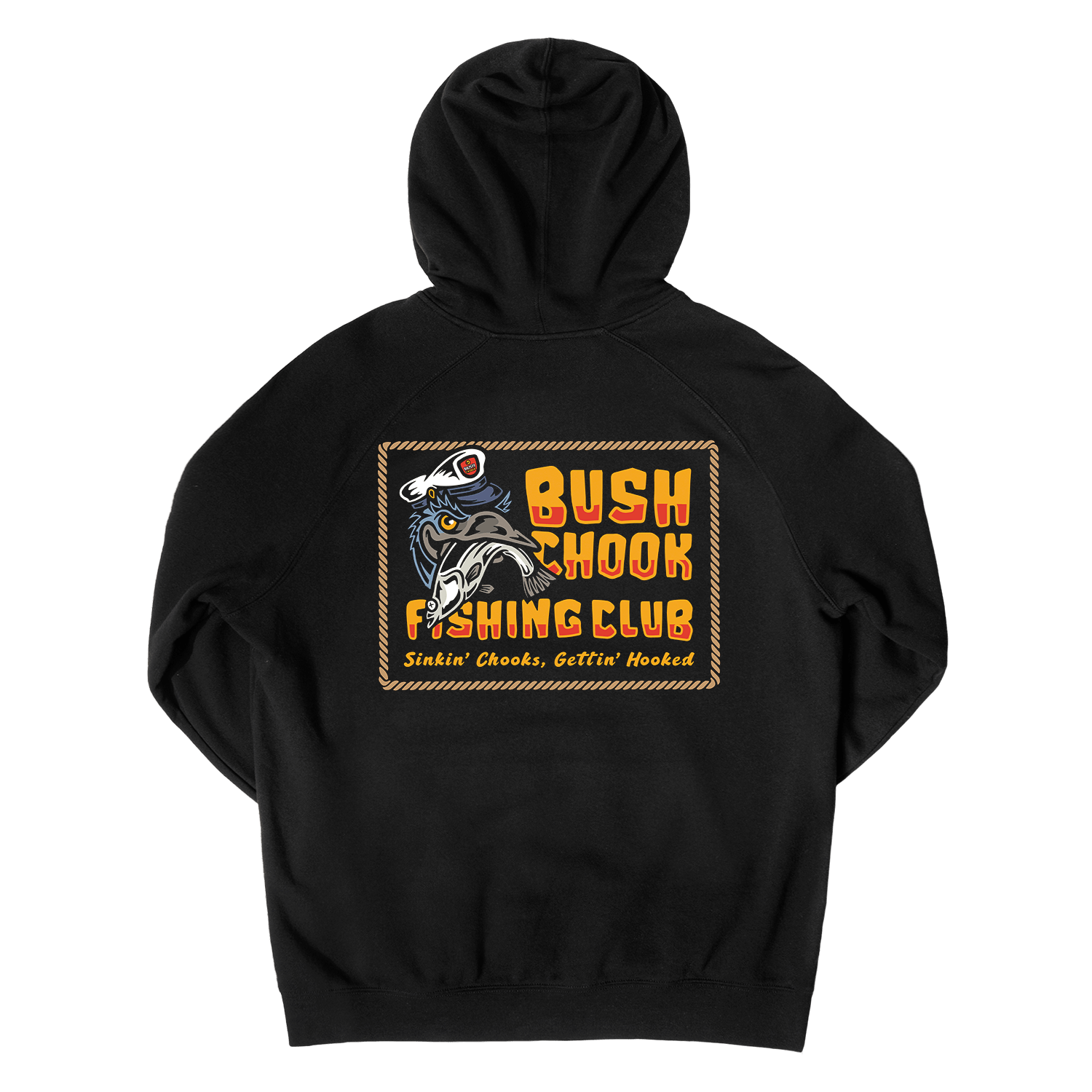Fishing Club Hoodie Black Hoodie Bush Chook