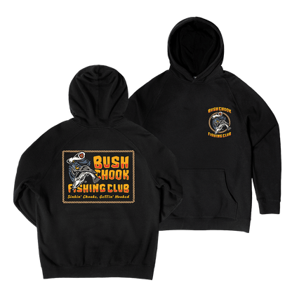 Fishing Club Hoodie Black Hoodie Bush Chook