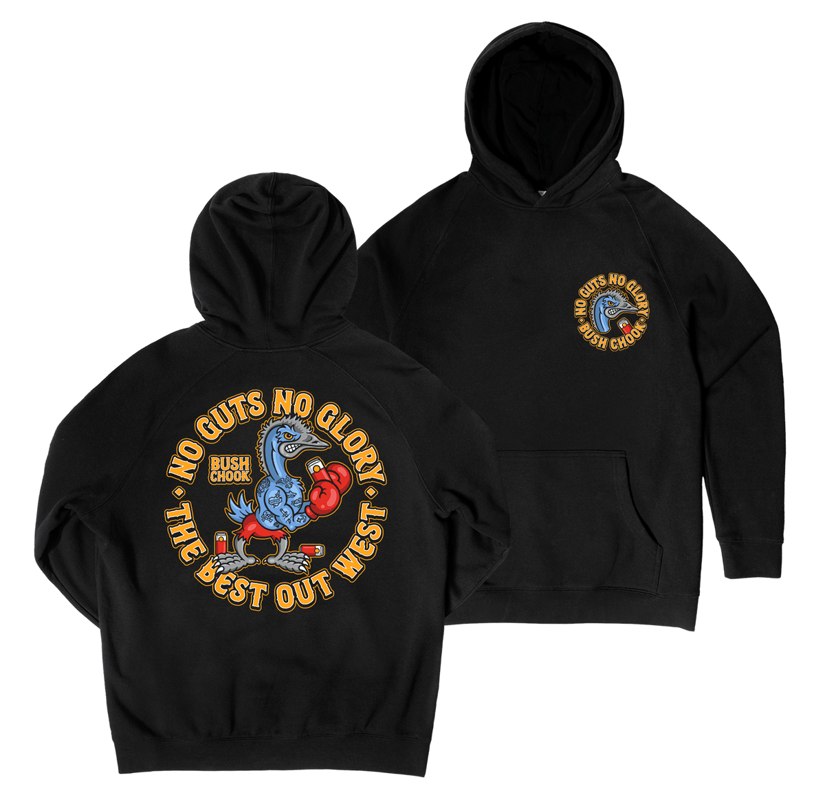 Glory Hoodie Black Hoodie Bush Chook