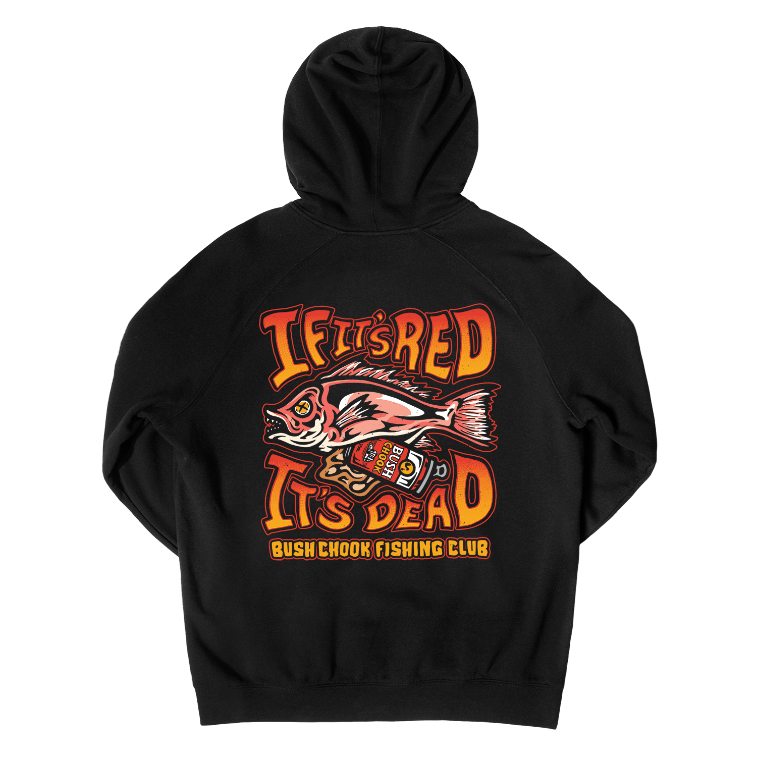 Gutted Hoodie Black Hoodie Bush Chook