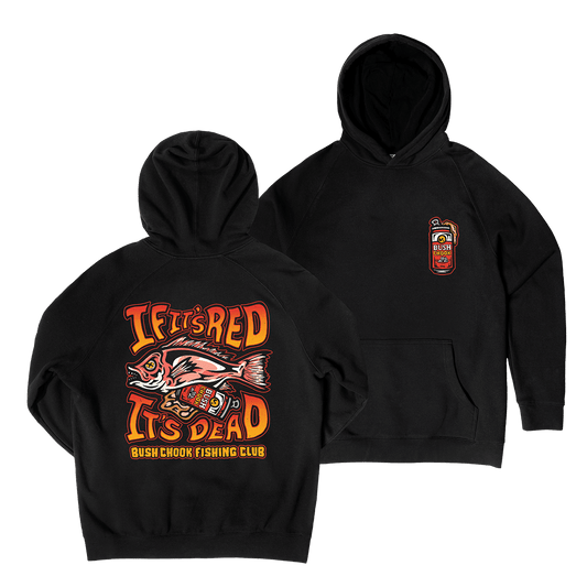 Gutted Hoodie Black Hoodie Bush Chook