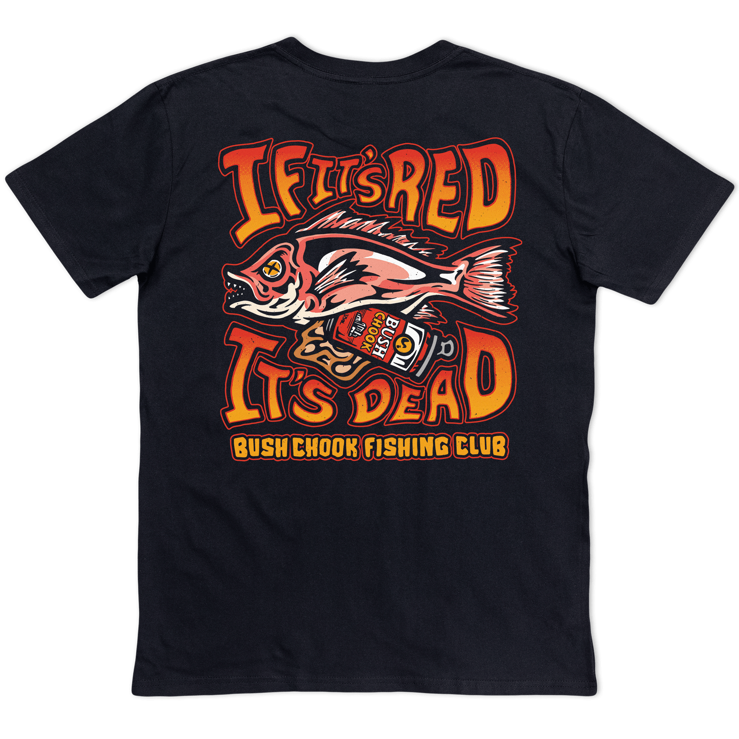 Gutted Tee Black T-Shirt Bush Chook