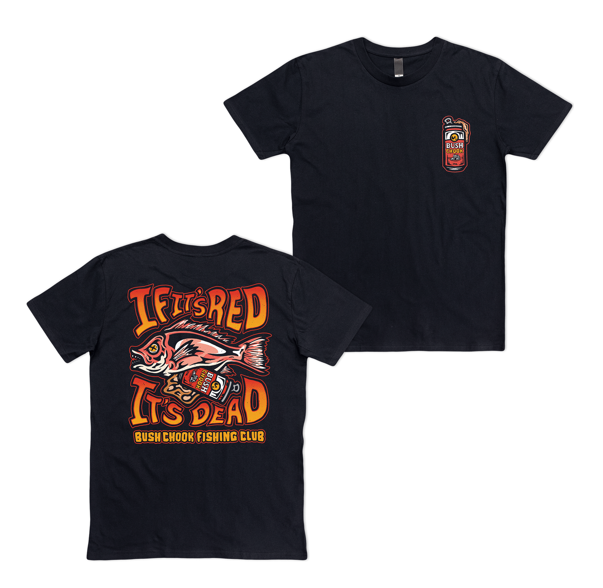 Gutted Tee Black T-Shirt Bush Chook