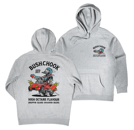 High Octane Hoodie Grey Hoodie Bush Chook