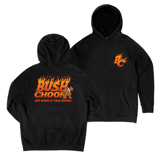 Hot Birds Hoodie Black Hoodie Bush Chook
