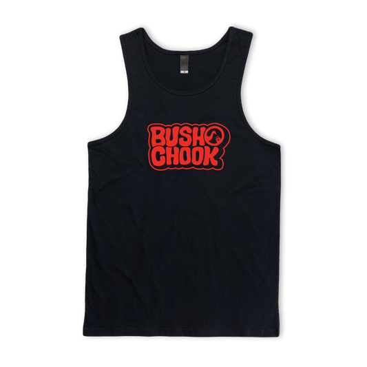 Laxed Logo Singlet Black Singlet Bush Chook