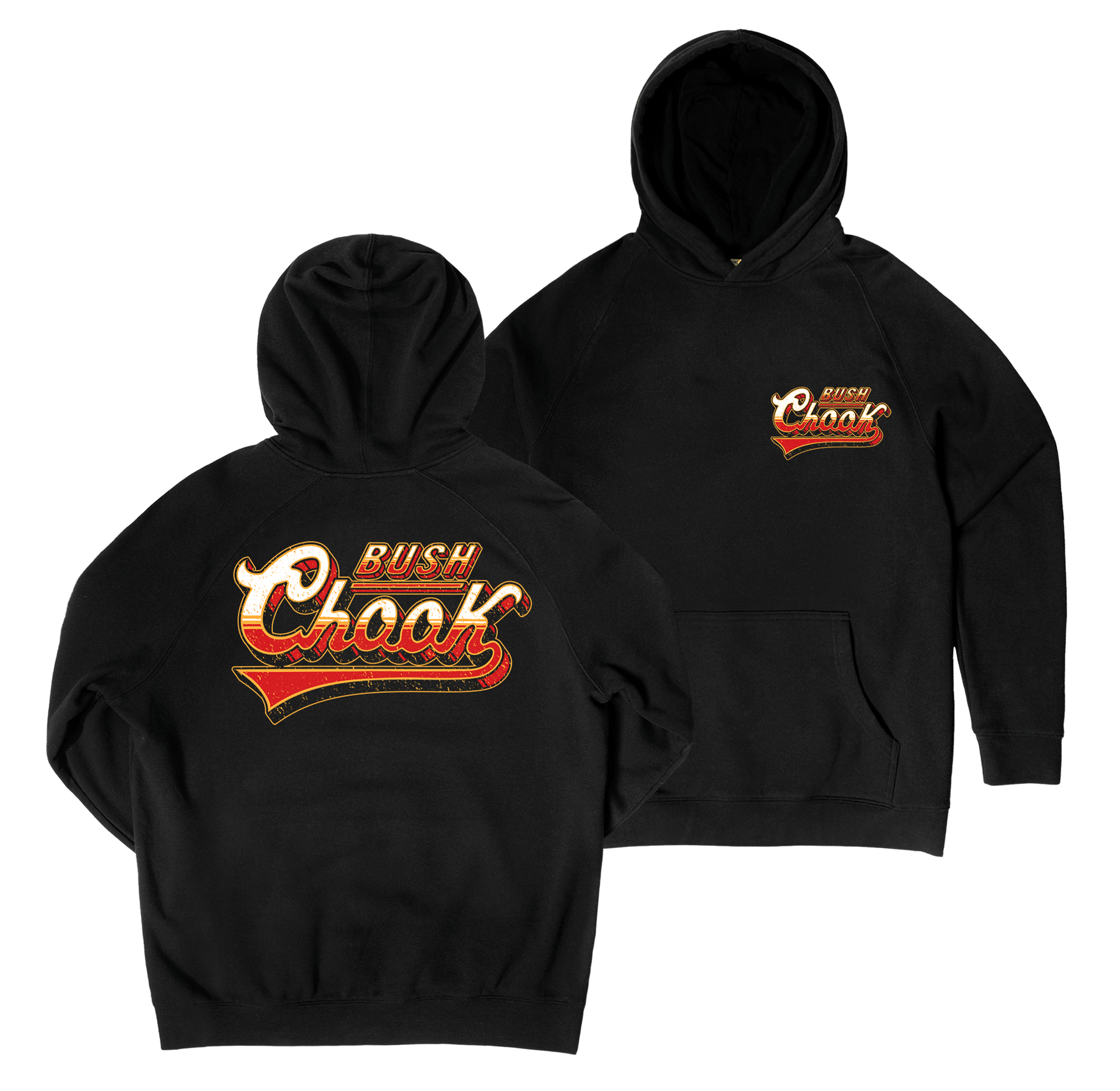Old School Hoodie Black Hoodie Bush Chook