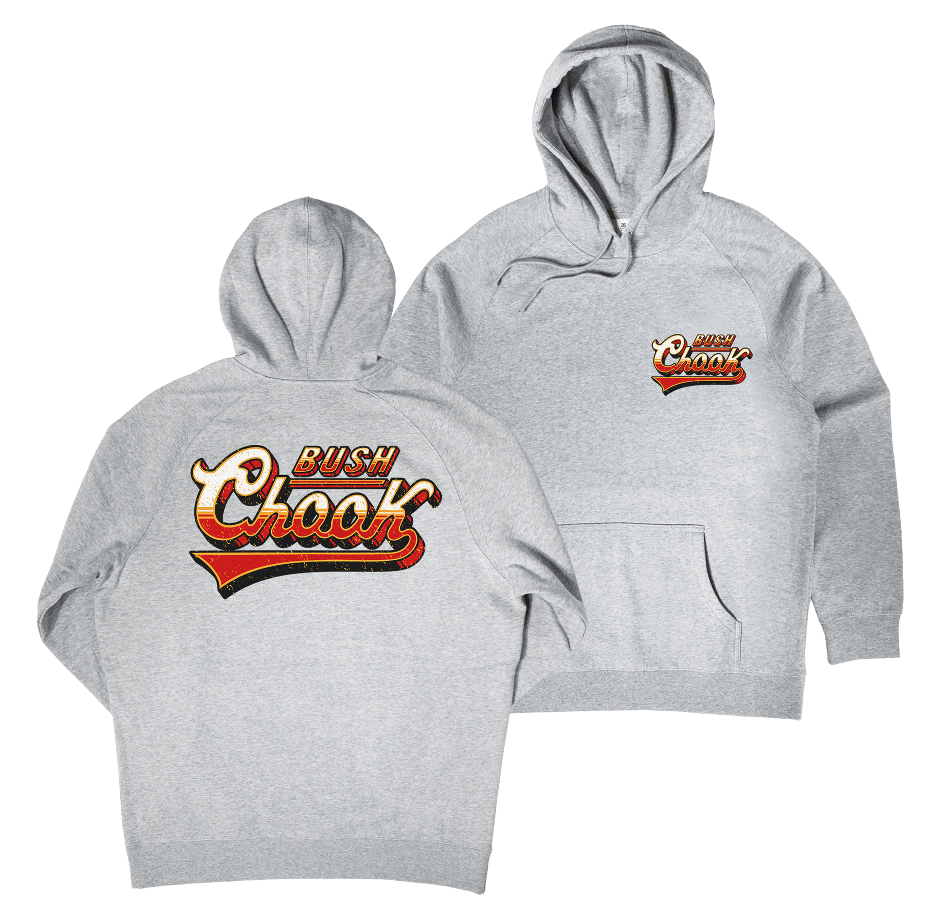 Old School Hoodie Grey Hoodie Bush Chook