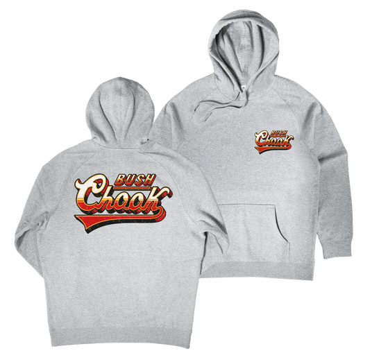 Old School Hoodie Grey Hoodie Bush Chook