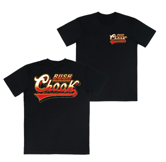 Old School Tee Black T-Shirts Bush Chook