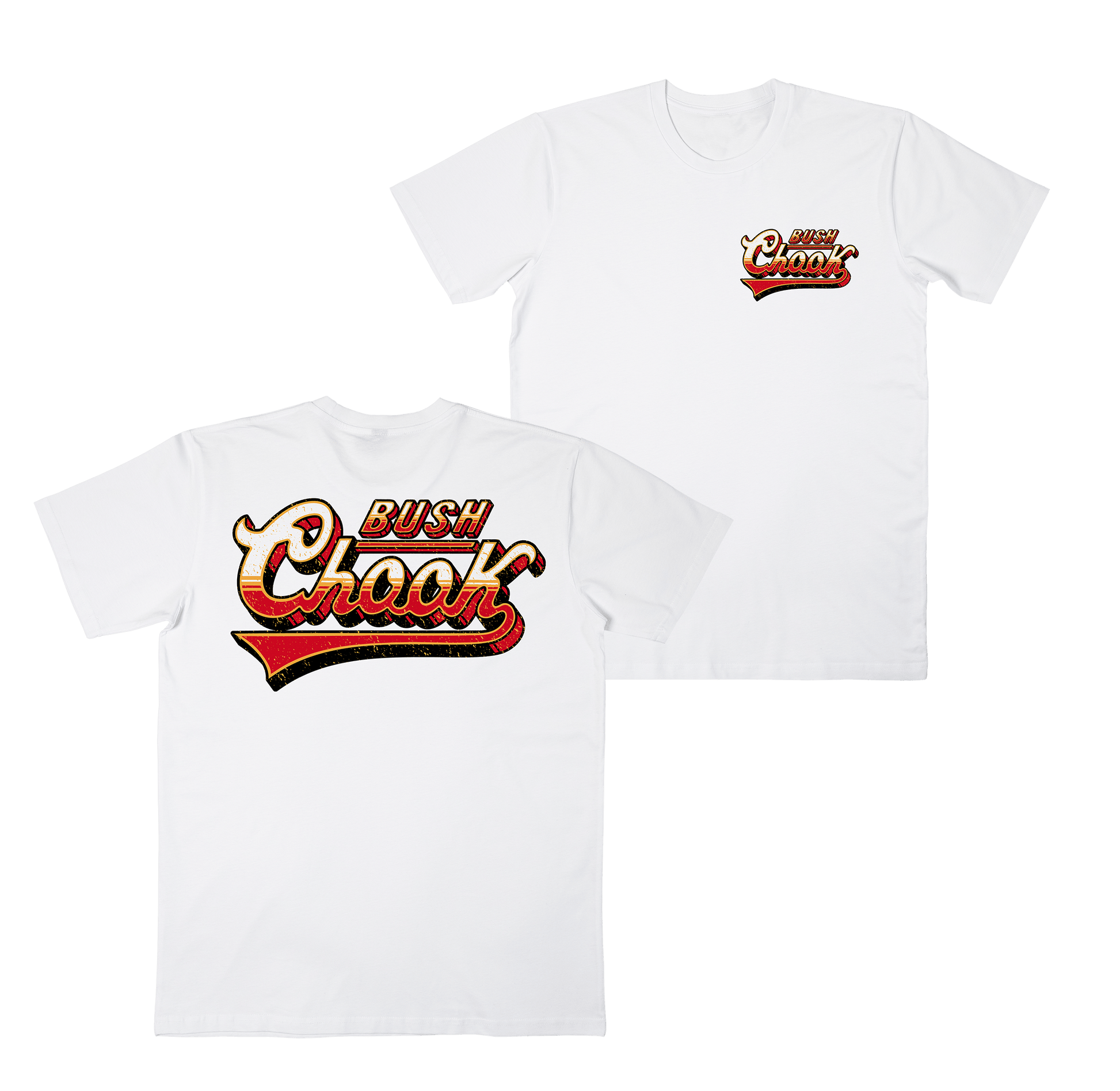 Old School Tee White T-Shirts Bush Chook