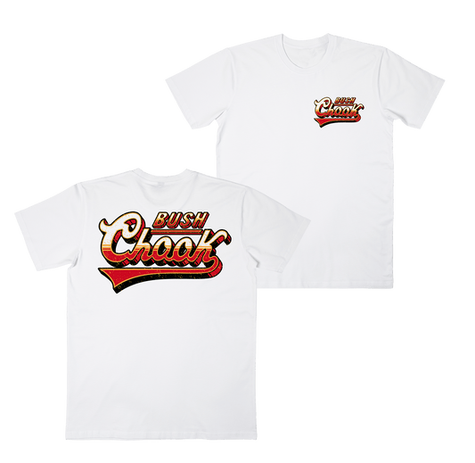 Old School Tee White T-Shirts Bush Chook