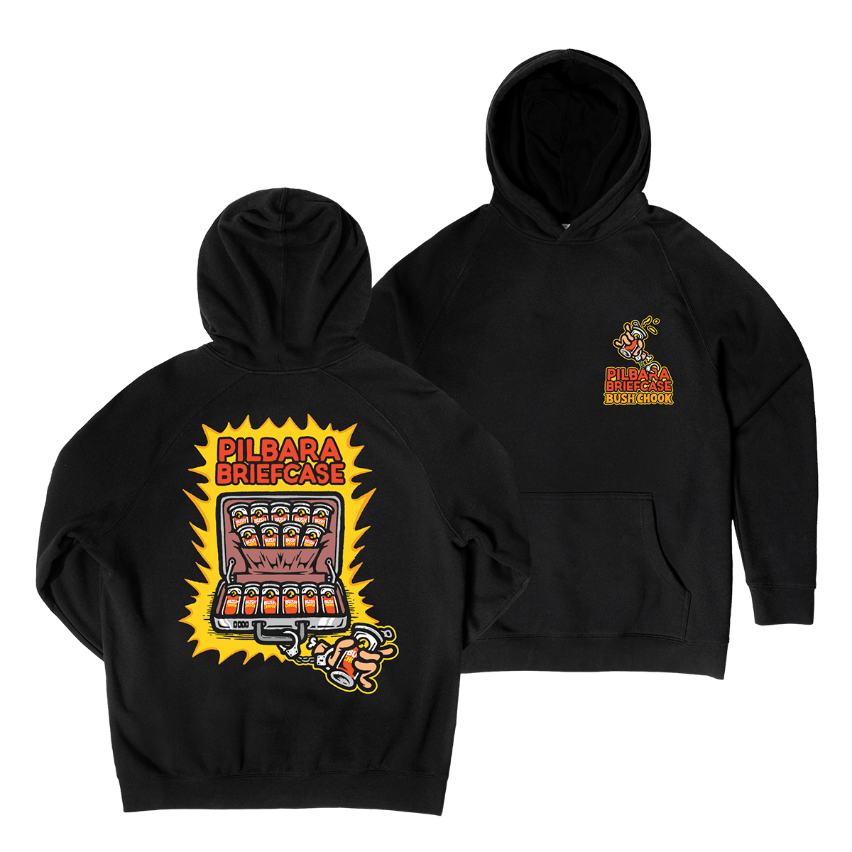 Pilbara Briefcase 2 Hoodie Black Hoodie Bush Chook