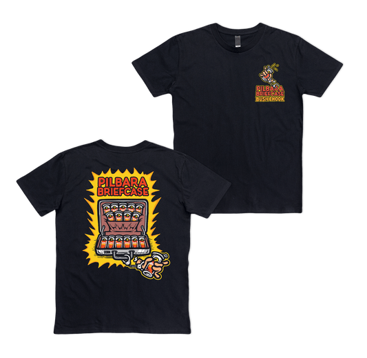 Pilbara Briefcase 2 Tee Black T-Shirt Bush Chook