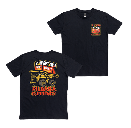 Pilbara Currency 2 Tee Black T-Shirt Bush Chook