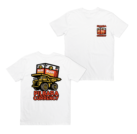 Pilbara Currency 2 Tee White T-Shirt Bush Chook