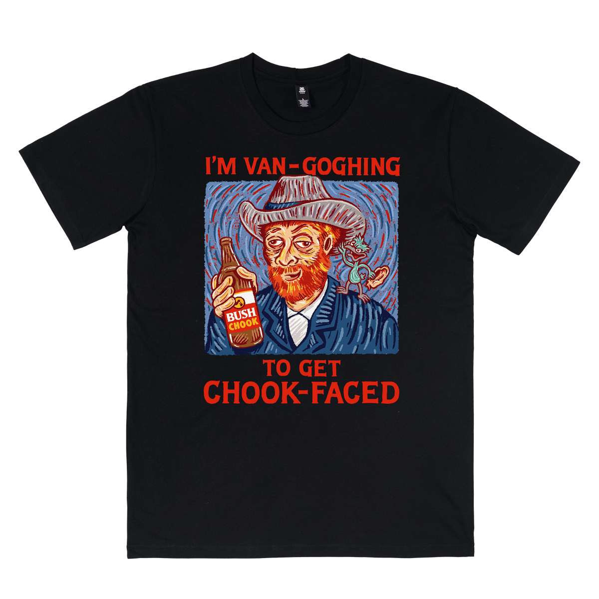Self Portrait Tee Black T-Shirt Bush Chook