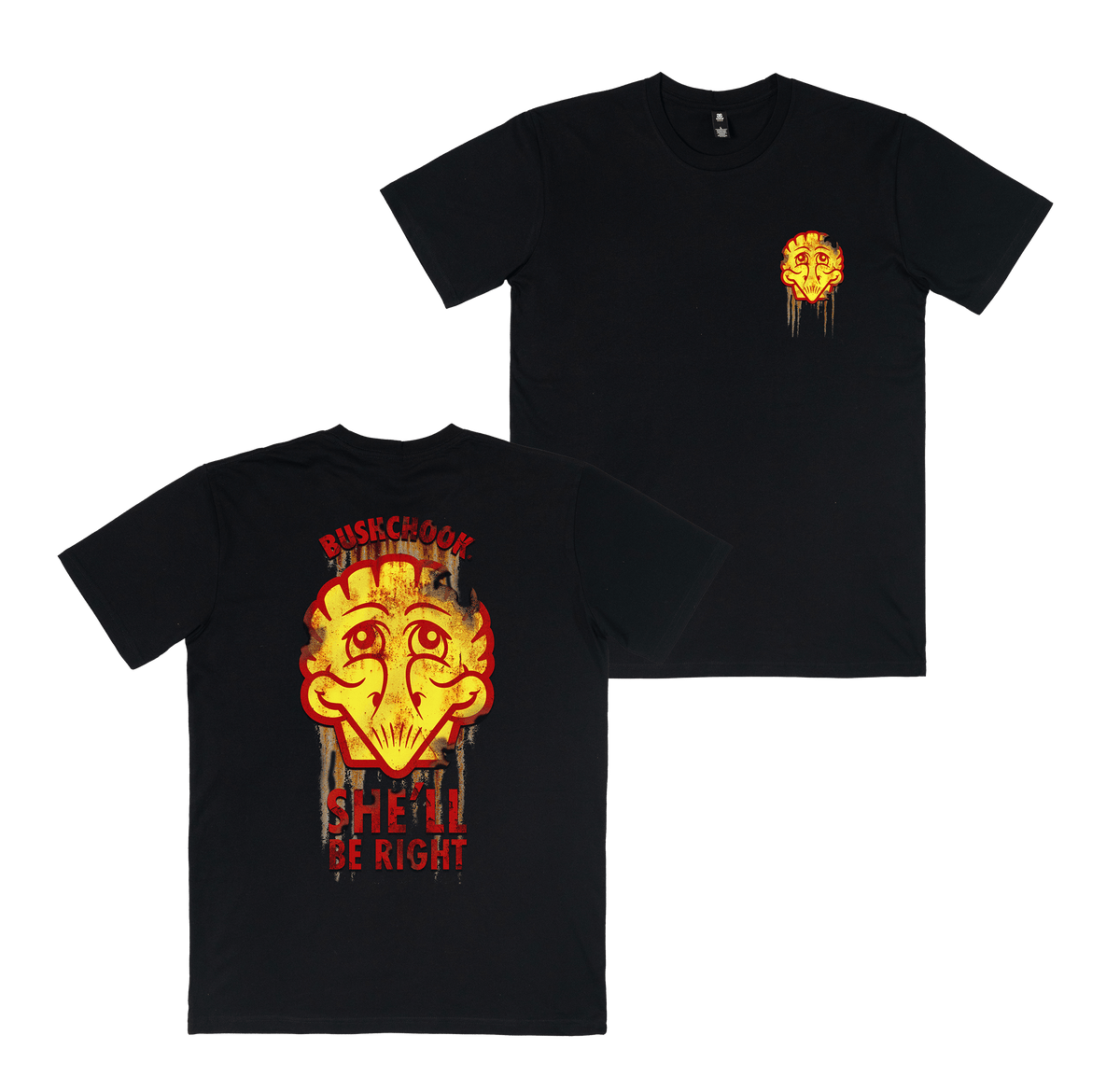 She'll Be Right Tee Black T-Shirt Bush Chook